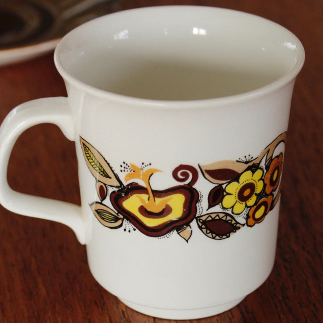 【再入荷】ヴィンテージ食器で暮らしに彩りを添える。【J&G MEAKIN】イギリス製ビンテージ・カップ&ソーサー【フラワー柄】レトロ食器アンティーク雑貨ブロカント002113b