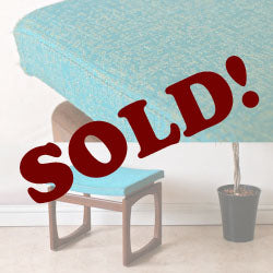 この差し色ファブリックに価値アリ。G-planジープラン・スツール・チーク・Quadrilleビンテージ家具アンティーク005102