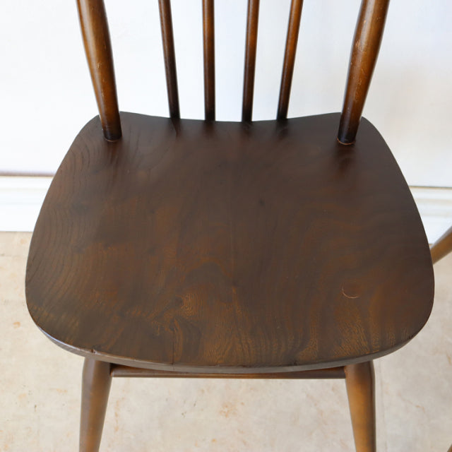 【希少】アーコール（ERCOL）スティックバックチェア【ハイバック/ブラウン】２脚　商品番号【021011a】