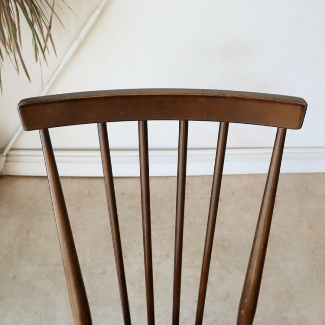 【希少】アーコール（ERCOL）スティックバックチェア【ハイバック/ブラウン】２脚　商品番号【021011a】
