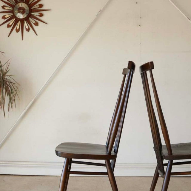 アーコール（ERCOL）ビンテージのスティックバックチェア　ブラウン