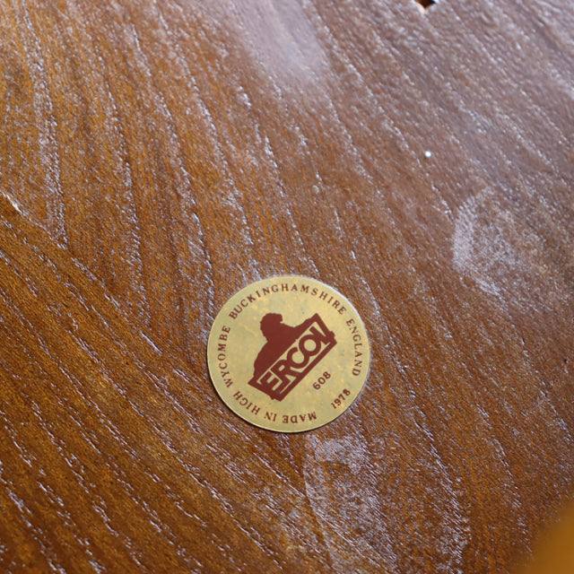 【希少】アーコール（ERCOL）スティックバックチェア【ハイバック/ブラウン】４脚　商品番号【021011b】