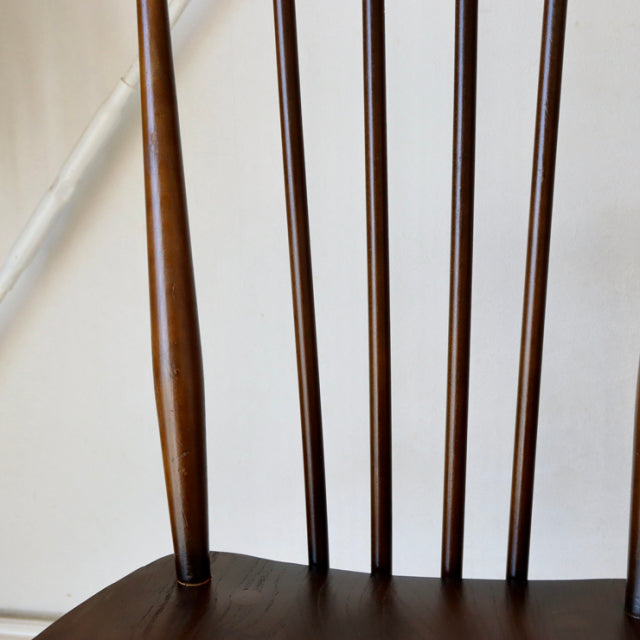 【希少】アーコール（ERCOL）スティックバックチェア【ハイバック/ブラウン】４脚　商品番号【021011b】