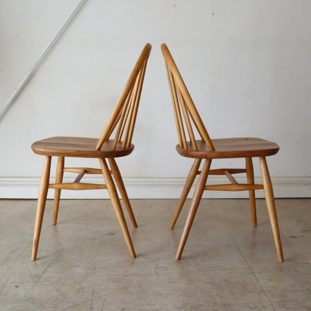 アーコール（ERCOL）フープバックチェア６本バー４脚セット【無垢】商品番号【021042】