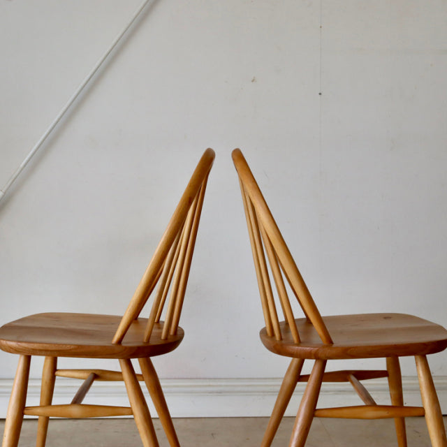 アーコール（ERCOL）フープバックチェア６本バー４脚セット【無垢】商品番号【021042】