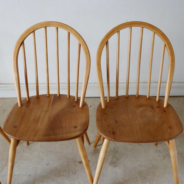 アーコール（ERCOL）フープバックチェア６本バー４脚セット【無垢】商品番号【021042】