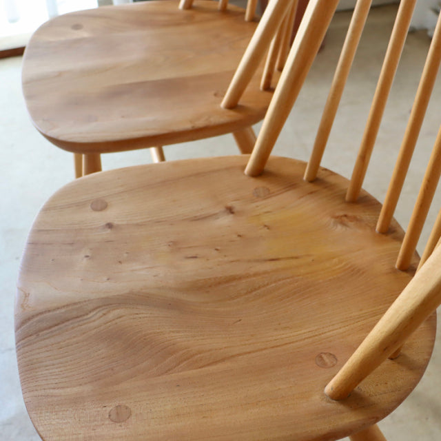 アーコール（ERCOL）フープバックチェア６本バー４脚セット【無垢】商品番号【021042】