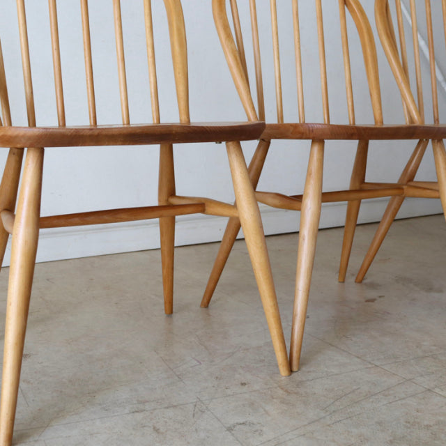 アーコール（ERCOL）フープバックチェア６本バー４脚セット【無垢】商品番号【021042】