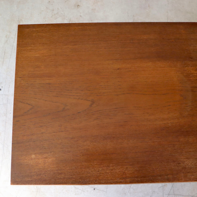 Vintage teak storage box top with smooth wood grain, mid-century British-Scandinavian design by Sutcliffe of Todmorden.