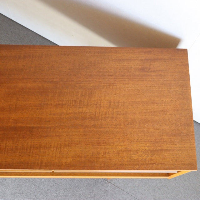 Vintage Austinsuite mid-century teak sideboard top panel showcasing warm grain and smooth finish from British-Denmark.