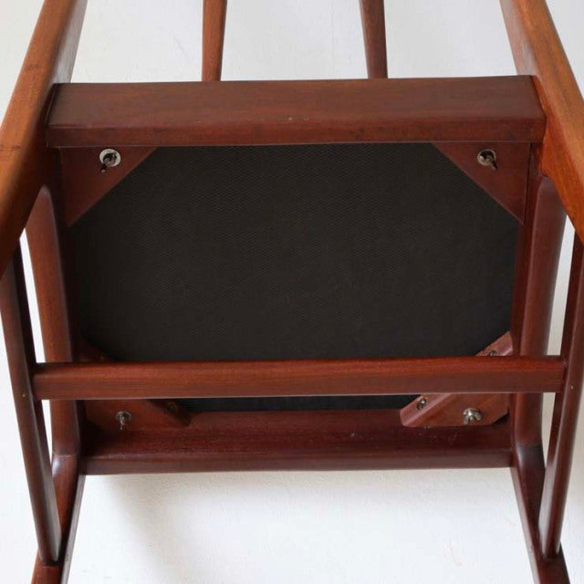 Vintage teak dining chair from Younger with sturdy legs, visible wood grain, and solid mid-century British-Danish.