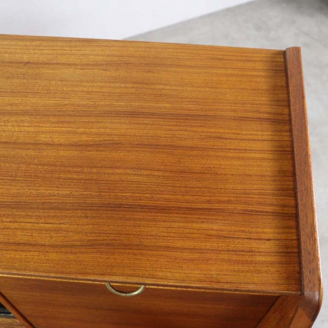 Vintage teak G-Plan mid-century highboard top with rich wood grain and smooth finish.