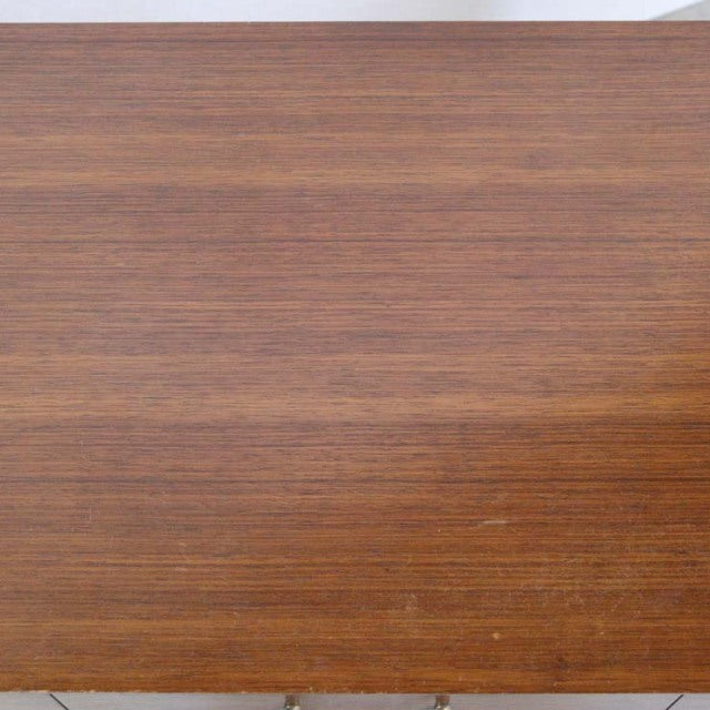 Top view of vintage Meredew teak chest showing smooth wood grain and warm mid-century Danish tones.