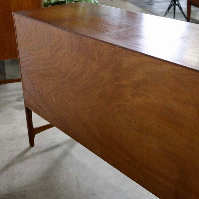 Vintage teak sideboard by NATHAN, British mid-century design with rich wood grain and tapered legs from Denmark style.