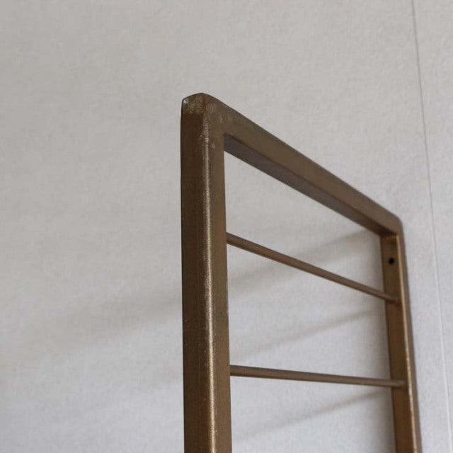 Vintage teak Ladderax shelving unit frame by Staples, British mid-century design with clean lines and slender horizontal.