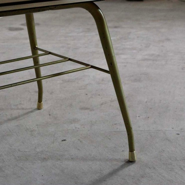Mid-century teak coffee table leg with smooth wood grain, slender British vintage design, Denmark style frame.