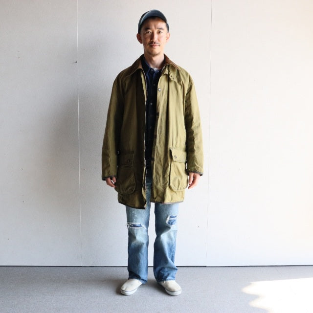 バブアー Barbour size42 BORDER 2CROWN YKK棒ZIP 85年製 オイル抜きandクリーニング済み　23088a | 送料込