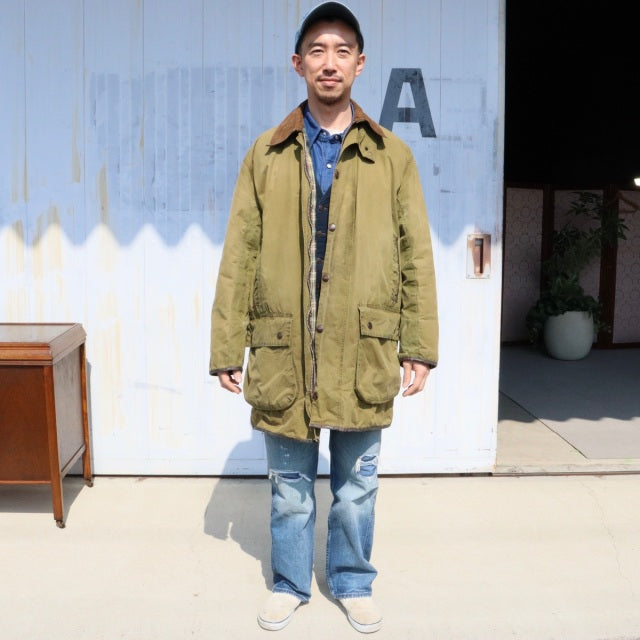 バブアー Barbour size42 BORDER 2CROWN YKK棒ZIP 85年製 オイル抜きandクリーニング済み　23088a | 送料込