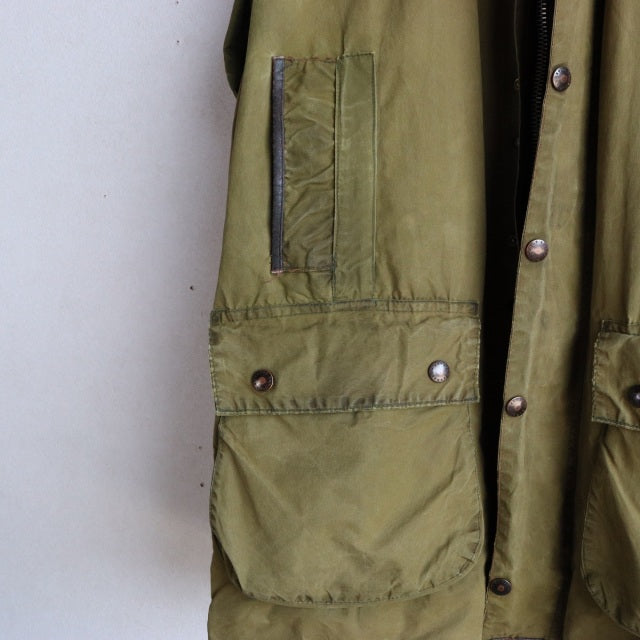 バブアー Barbour size42 BORDER 2CROWN YKK棒ZIP 85年製 オイル抜きandクリーニング済み　23088a | 送料込