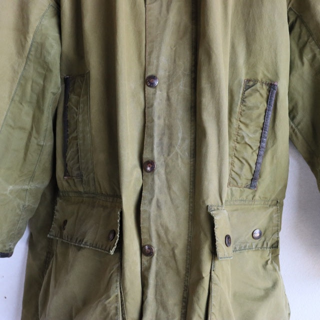 バブアー Barbour size42 BORDER 2CROWN YKK棒ZIP 85年製 オイル抜きandクリーニング済み　23088a | 送料込