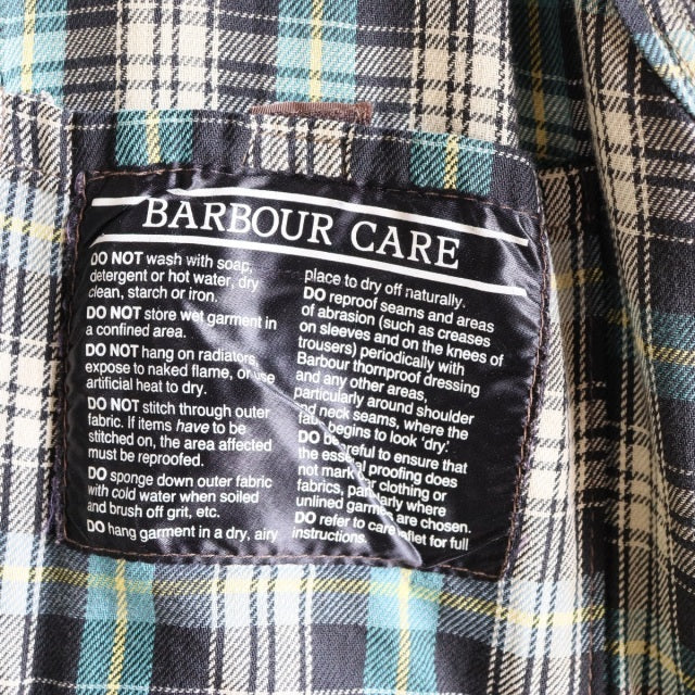 バブアー Barbour size42 BORDER 2CROWN YKK棒ZIP 85年製 オイル抜きandクリーニング済み　23088a | 送料込