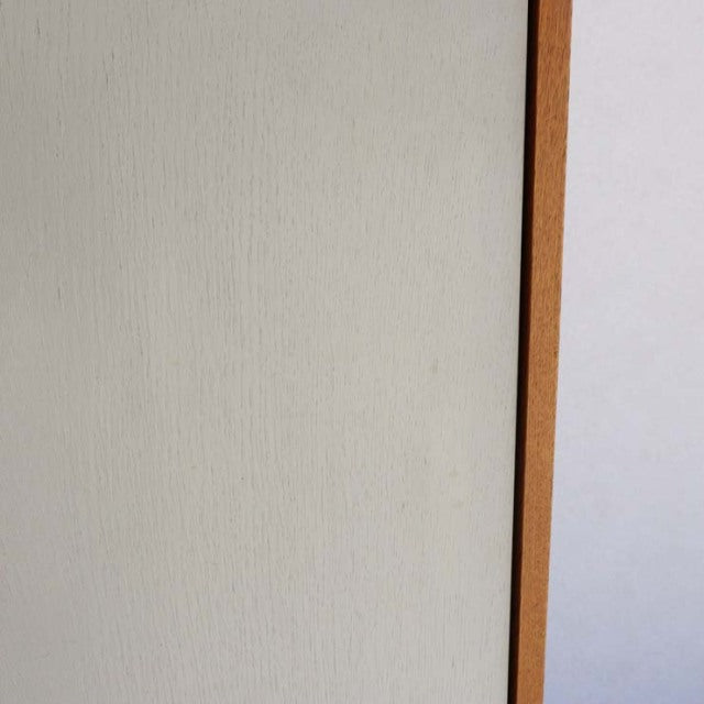 Vintage mid-century teak G-PLAN tallboy cabinet with warm wood grain and clean British design edges.