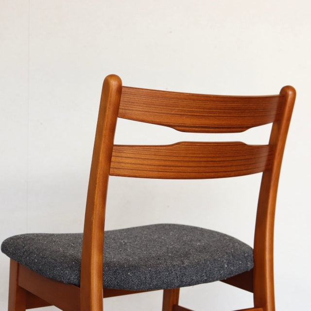 【デンマークの家具職人と尾州の生地職人が出会う】デンマーク製ダイニングチェア　送料込　２脚目以降割引有　座面張替済　商品番号30099b