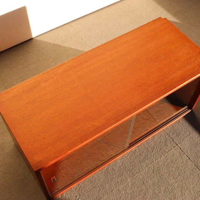 Mid-century vintage teak cabinet by Preben Sørensen for Randers Møbelfabrik, Danish design with sleek wood grain and clean.
