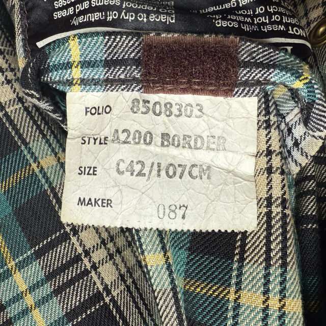 バブアー Barbour size42 BORDER 2CROWN YKK棒ZIP 85年製 オイル抜きandクリーニング済み　23088a | 送料込