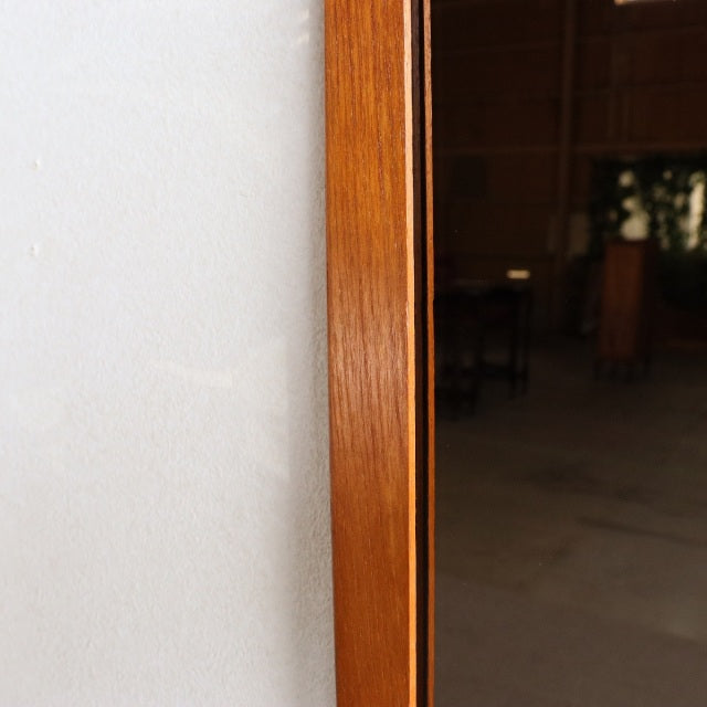 鏡。スモーク。　英国ヴィンテージチーク材のミラー　ItemCode-24159 | 送料込