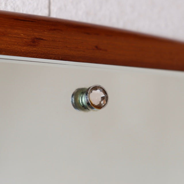 【毒舌がすぎる相棒】　チーク材ヴィンテージ壁掛けミラー　商品番号26120c