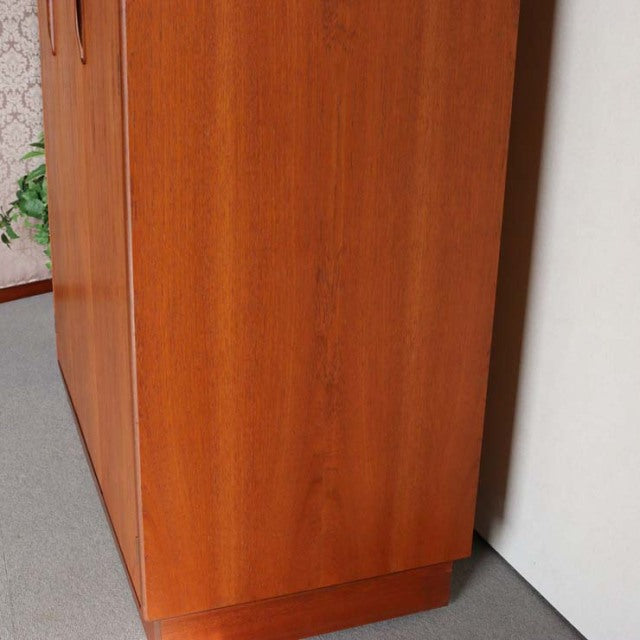 Vintage British mid-century teak wardrobe side panel with smooth grain and warm tone, by G-Plan.