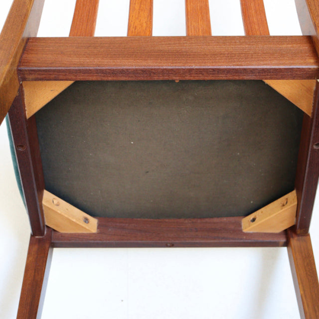 Vintage teak dining chair frame from British mid-century G-PLAN Fresco series, showcasing sturdy legs and visible wood grain.
