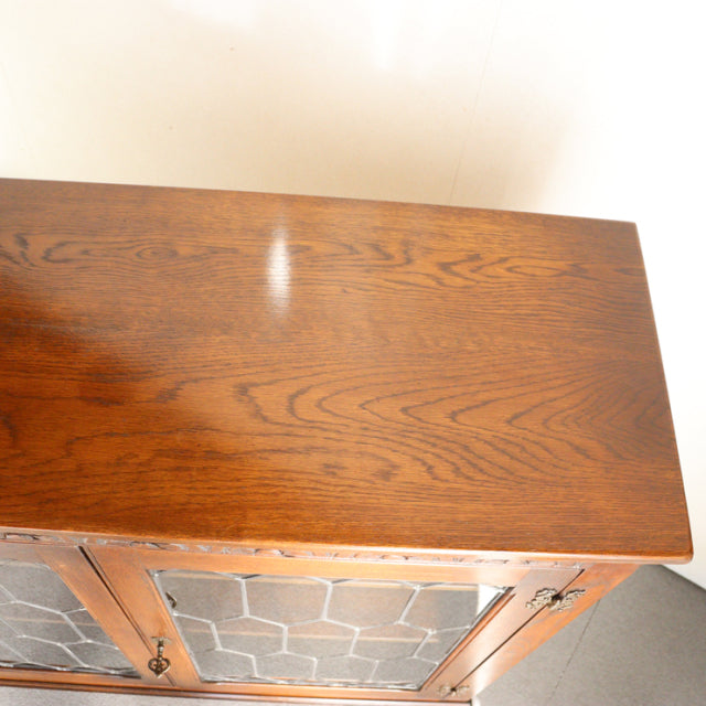 Vintage teak mid-century British Jaycee cabinet top showing rich wood grain and warm finish.