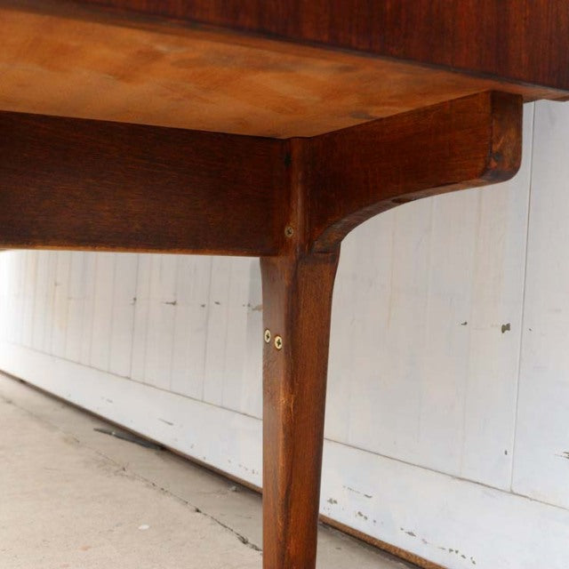 Vintage teak sideboard leg with smooth wood grain and mid-century British design from Nathan, Denmark style.