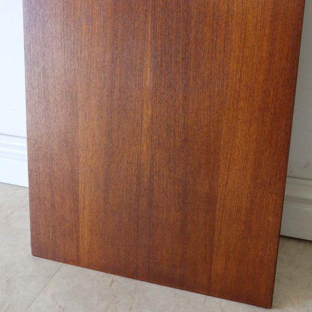 Vintage teak McIntosh mid-century dining table top with rich wood grain and warm British-Denmark style.