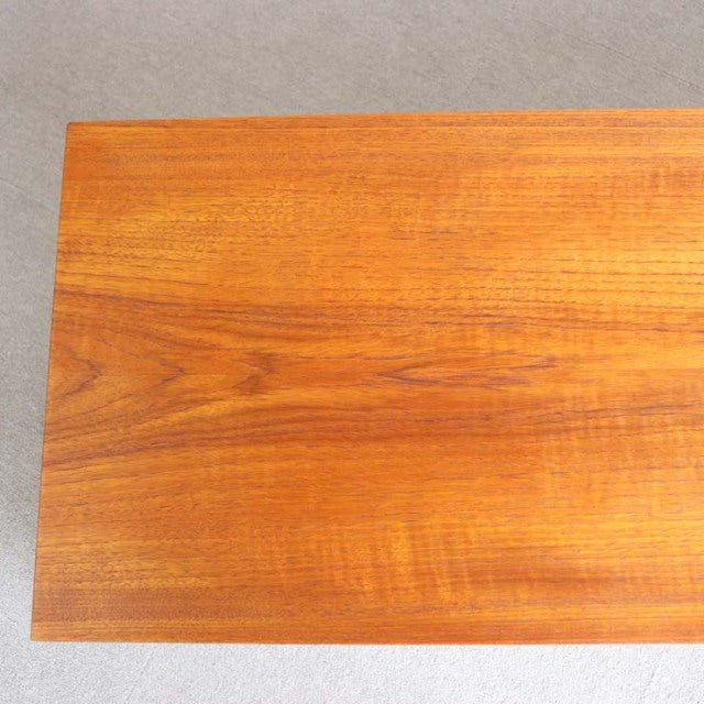 Vintage AVALON teak sideboard top showing rich wood grain and warm mid-century British design.
