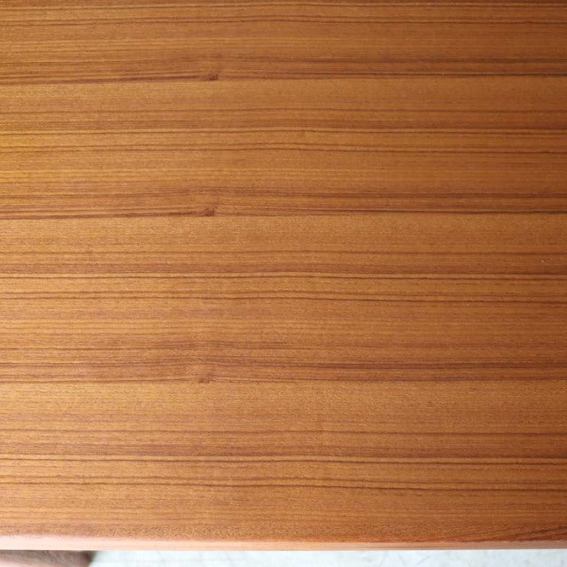 Rectangular mid-century vintage teak dining table top with fine wood grain from Danish-British design.