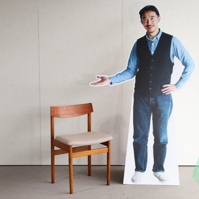 K様専用！【送料込み】　2脚目以降割引あり　VINTAGE TEAK DINING CHAIR ヴィンテージダイニングチェア チーク材　座面張替済　商品番号23187b