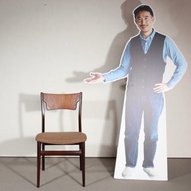 【model：Solgrennソルグレン】デンマーク製ダイニングチェア　座面は世界の尾州BISHUウールにて張替済　送料込　２脚目以降割引有　商品番号30098b