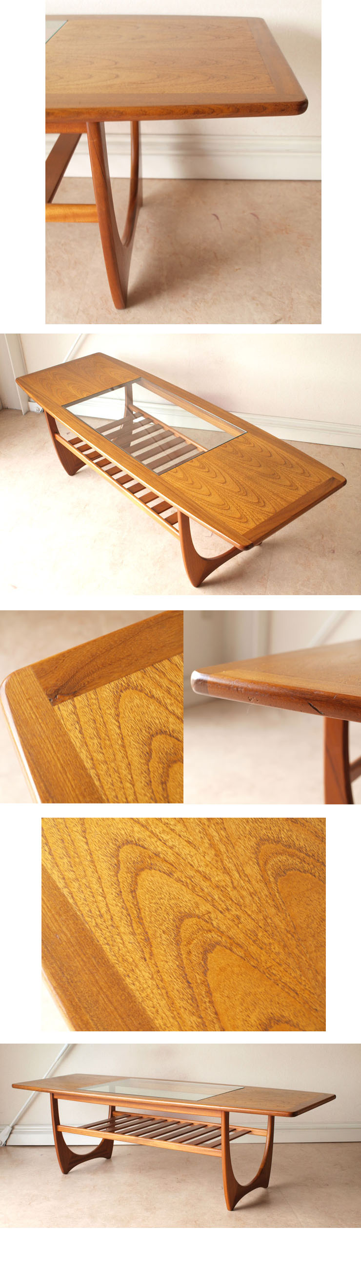 G-planジープラン・コーヒーテーブル・チーク・ガラス