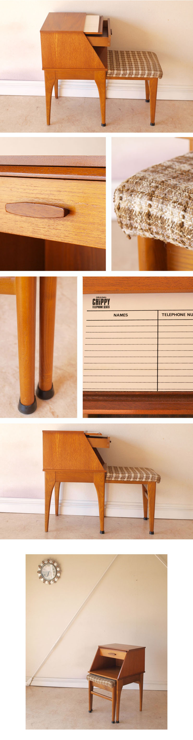 ビンテージ・チーク・キャビネット・サイドテーブル・ミッドセンチュリー