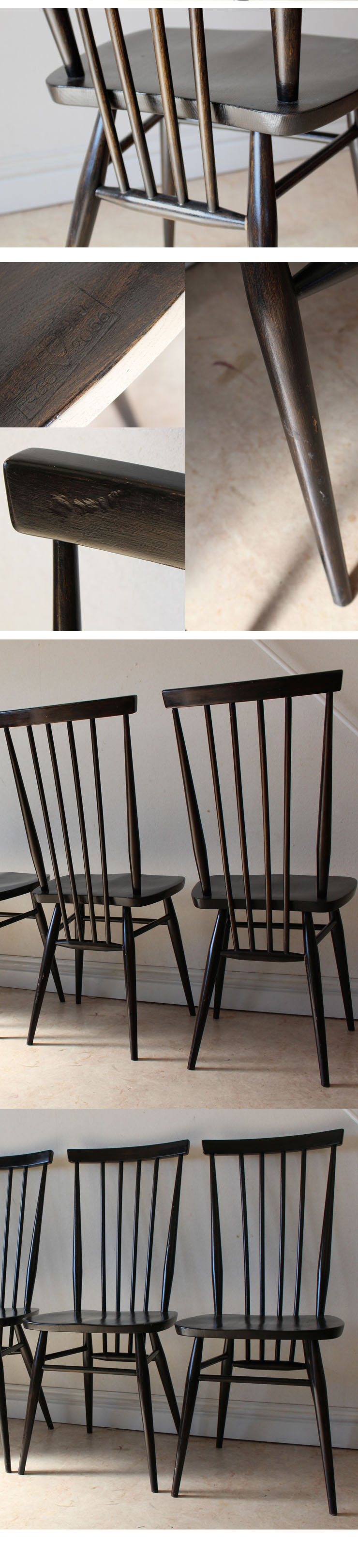 アーコール・ERCOL・スティックバックチェア・ダイニングチェア・アンティーク・ビンテージ・ペイント
