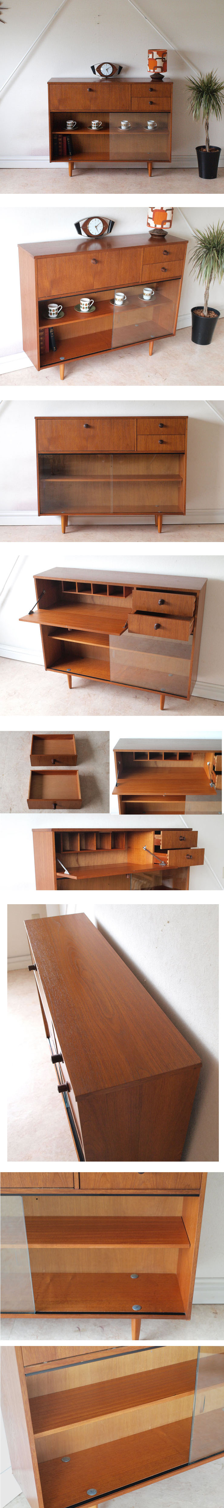 ブックケース・本棚・ビンテージ・北欧・キャビネット・ガラス