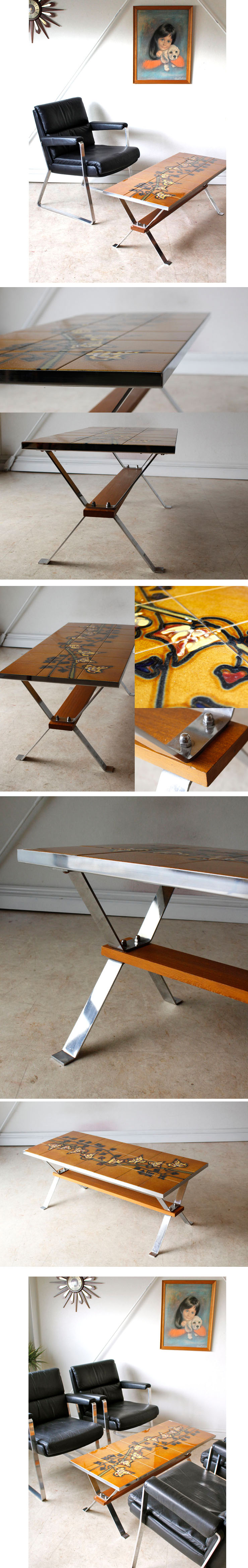 タイル・コーヒーテーブル・デンマーク・ビンテージ・北欧・センターテーブル