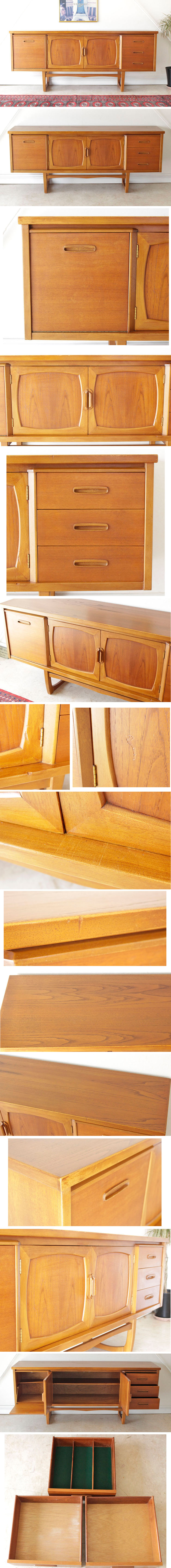 イギリス・サイドボード・チーク・ビンテージ・アンティーク・テレビボード・北欧