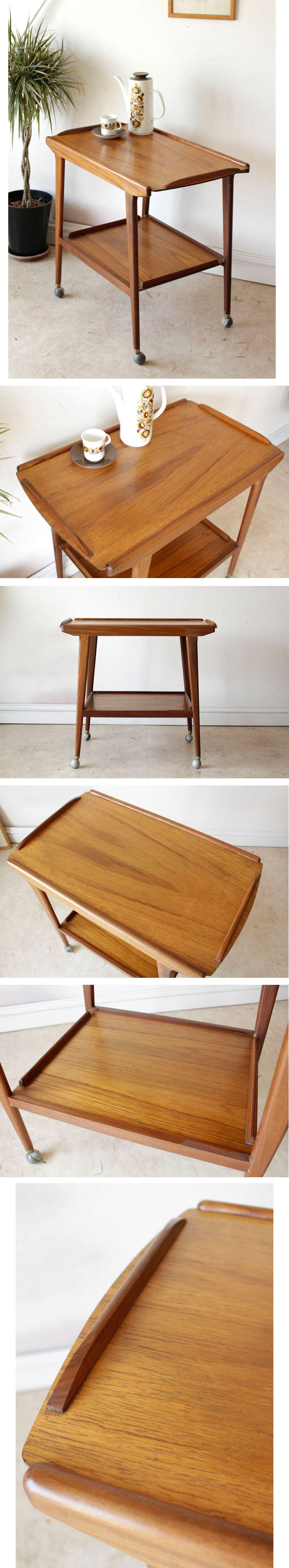 キッチントロリー ヴィンテージ イギリス チーク 木製 レトロ ワゴン 英国アンティークチーク古木キッチンワゴン/トロリーテーブル/飾り棚