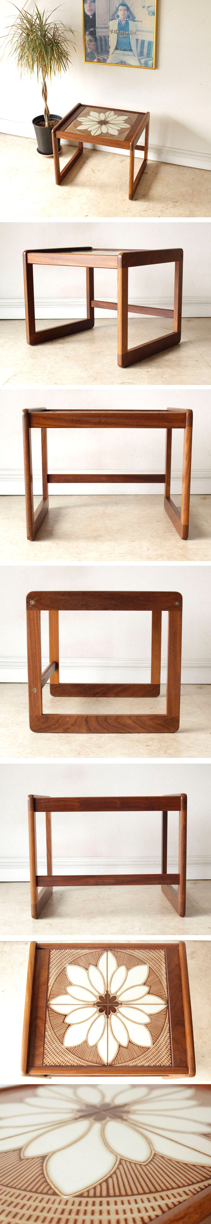 コーヒーテーブル・タイル・アンティーク・ビンテージ・北欧・輸入家具