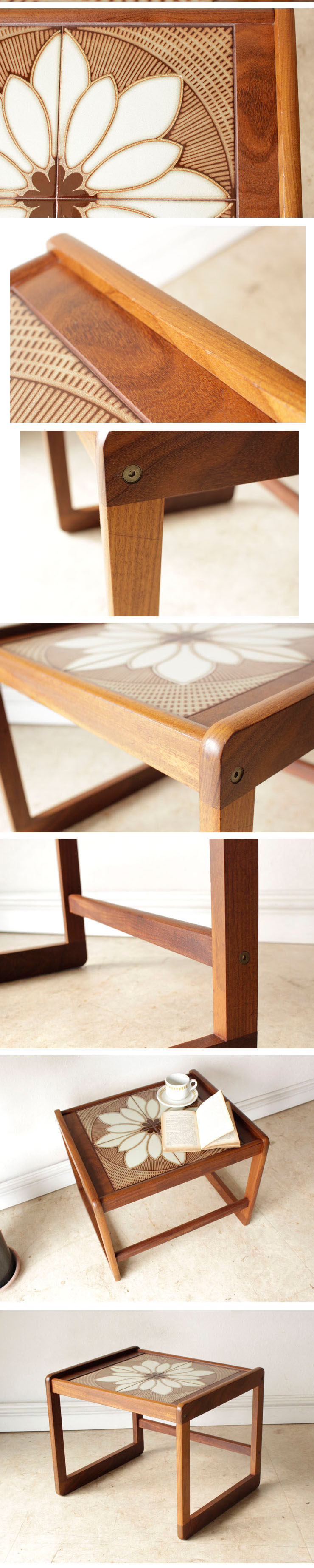 コーヒーテーブル・タイル・アンティーク・ビンテージ・北欧・輸入家具