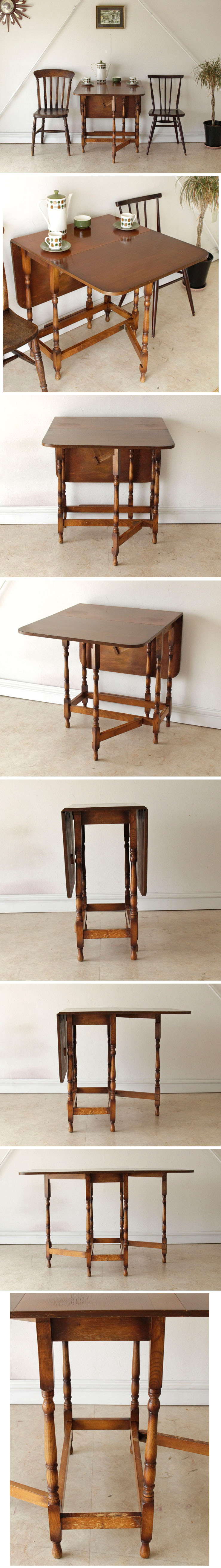 イギリス・ダイニングテーブル・サイドテーブル・オーク・バタフライ・アンティーク・ビンテージ・レトロ